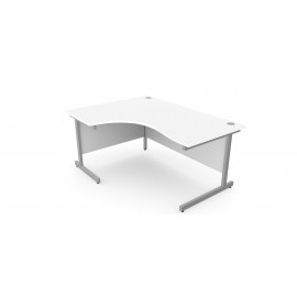 DCE-Lefthand1600 Radial Desk (White)