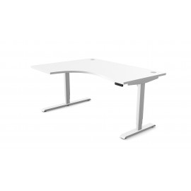 DCE-L- Hight Adjustable Lefthand Radial Desk 1600 x 1200 (White) 