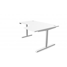 DCE-L- Hight Adjustable Righthand Radial Desk 1600 x 1200 (White) 