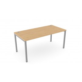 DCE-C-S 1200 Silver Leg & Multiple Colours (Single Bench Desk With Porthole or Scallop Top)