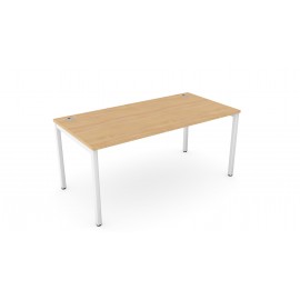 DCE-C-S 1400 White Leg & Multiple Colours (Single Bench Desk With Porthole or Scallop Top)