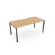 DCE-C-S 1200 Raw Steel Leg & Multiple Colours (Single Bench Desk With Porthole or Scallop Top)