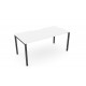 DCE-C-S 1200 Raw Steel Leg & Multiple Colours (Single Bench Desk With Porthole or Scallop Top)
