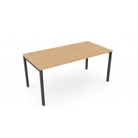DCE-C-S 1400 Raw Steel Leg & Multiple Colours (Single Bench Desk With Porthole or Scallop Top)