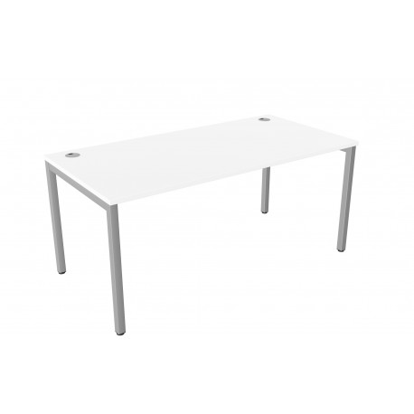 DCE-C-S 1200 White (Single Bench Desk With Porthole or Scallop Top)