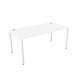 DCE-C-S 1200 White (Single Bench Desk With Porthole or Scallop Top)