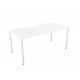 DCE-C-S 1200 White (Single Bench Desk With Porthole or Scallop Top)